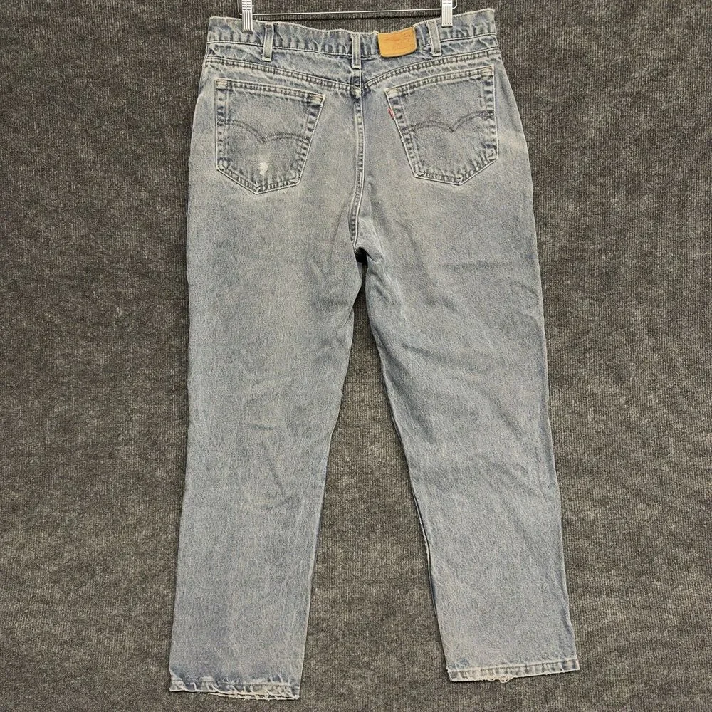 VTG 90s Levis 545 Relaxed Loose Fit Jeans Mens 38x30 Blue USA Made Distressed